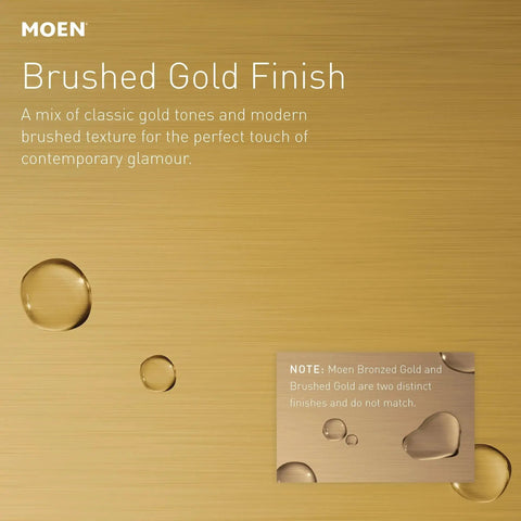 Weymouth Cabinet Or Drawer Pull On 3-Inch Centers In Brushed Gold Finish texture with water droplets showcasing finish quality