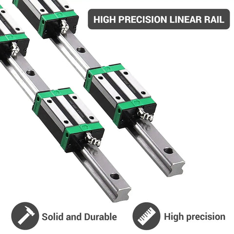 2 Piece 800mm HGR20 Linear Guide Rail Kit With 4 HGH20CA Carriages for DIY CNC routers, featuring linear rails and carriages