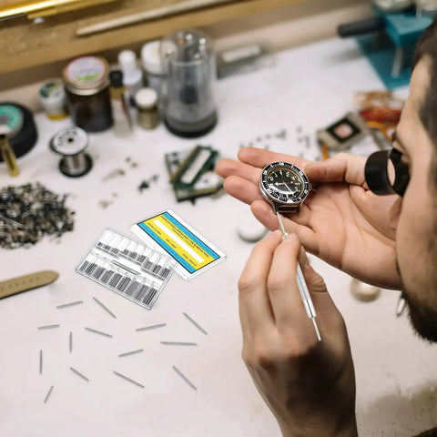Watchmaker using Stainless Steel Watch Band Pins Kit With Link Pin Remover Tool 360 Pcs 18 Sizes Range From 8mm To 25mm