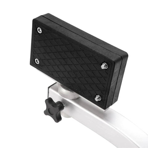 Universal 90 Degree Adjustable Trolling Motor Bracket for Clamp-On Motors, marine-grade aluminum, close-up of mounting plate
