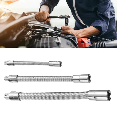 Three-piece CHENZILIN flexible socket extension set, chrome-plated steel for ratchet drive
