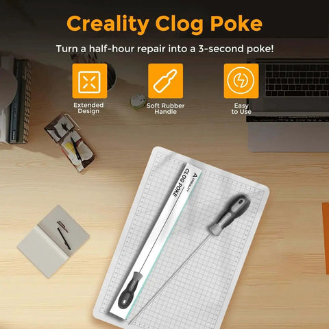 1.5mm Clog Poke Nozzle Cleaning Kit for 3D Printers with 210mm precision needle on desk