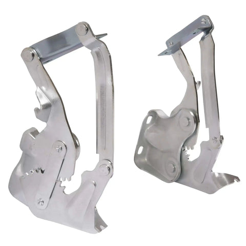 Hood Hinge Pair For 1955 Chevy Bel Air Nomad One Fifty Two Ten Cars With Steel Construction And Galvanized Silver Finish