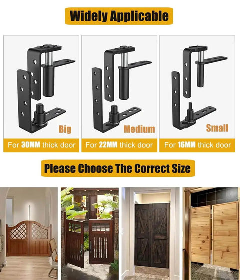 Premium 304 Stainless Steel Saloon Door Hinges Heavy Duty Dual Swing Self Return 180 Degree Self Closing for Café Bar Courtyard Doors