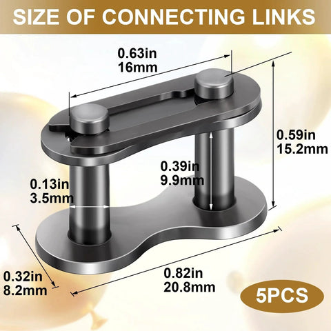 5 Pieces Number 41 Roller Chain Connecting Links Heavy Duty Manganese Steel Master Connector dimensions and design