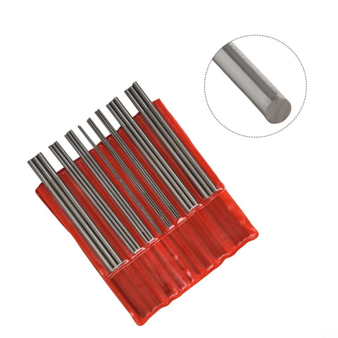 All In One Pro Grade Thread Measuring Wire Kit With 48 Pieces And 16 Diameters For External Thread Pitch Measurement Three Wire Stainless Steel Metric And Imperial Gauge Set Durable Carry Case Included, showing stainless steel wires on a red holder.