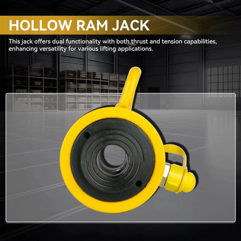 HYADSHEN 30T hydraulic hollow cylinder jack, yellow body with black bore