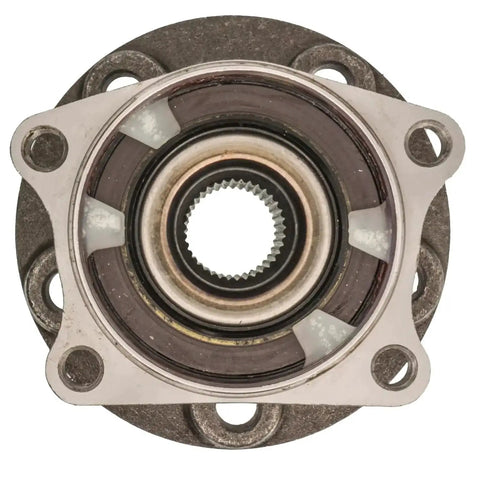 Front view of Front Hub Bearing Assembly For 2003 2014 Volvo XC90 5 Lug Without ABS Bolt On Direct Fit 36 Spline Ball Bearing