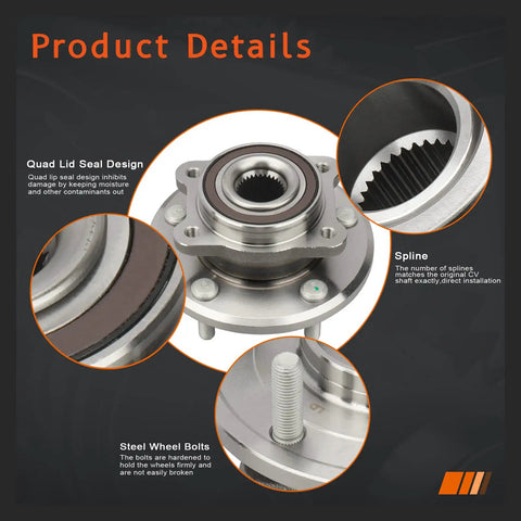 Front Wheel Hub And Bearing Assembly Pair With ABS For Dodge Journey 2009 2015 And Ram Promaster 1500 2500 3500 2014 details