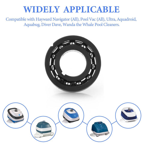 Amazon AXV055P turbine bearing for Hayward pool vacuums, black plastic with metal balls, 2-pack