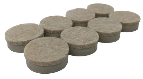 Set of 8 beige 1 Inch Round Self Adhesive Felt Furniture Sliders For Hard Floors Leveling Pads To Stop Scratches Scuffs And Noise