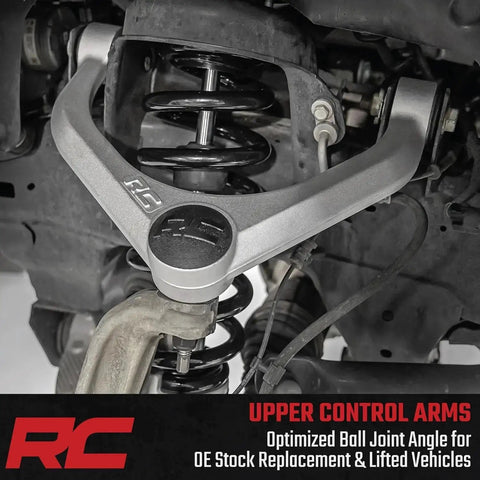 Forged Upper Control Arms For 2009 2020 Ford F150 4WD With Beefed Up POM Ball Joints And Fully Greasable Bushings, Heavy Duty Aluminum Construction, No Welding Weak Spots, Corrects Ball Joint Angle For Lifted Applications, Model 51036 installed