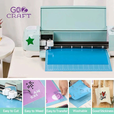 Ultimate All In One Craft Kit Bundle With Vinyl, Glitter Heat Transfer Vinyl, Weeding Tools, Transfer Tape, Stencil Sheets, and Accessories