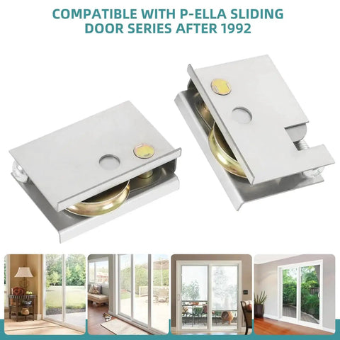 Pella Sliding Patio Door Rollers Replacement Kit, One And A Half Inch Steel Ball Bearing, Rear Adjustable Height, 2 Pack