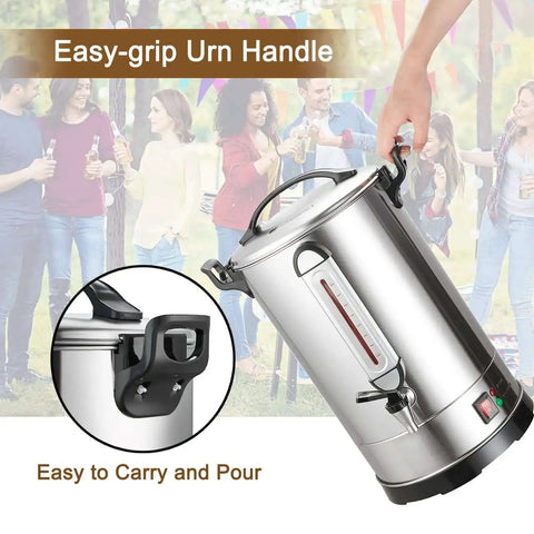 Big Crowd Ready Commercial Coffee Urn 100 Cup Brewer For Offices Churches Catering Events 4 Gallon 16L Dual Layer 304 Steel
