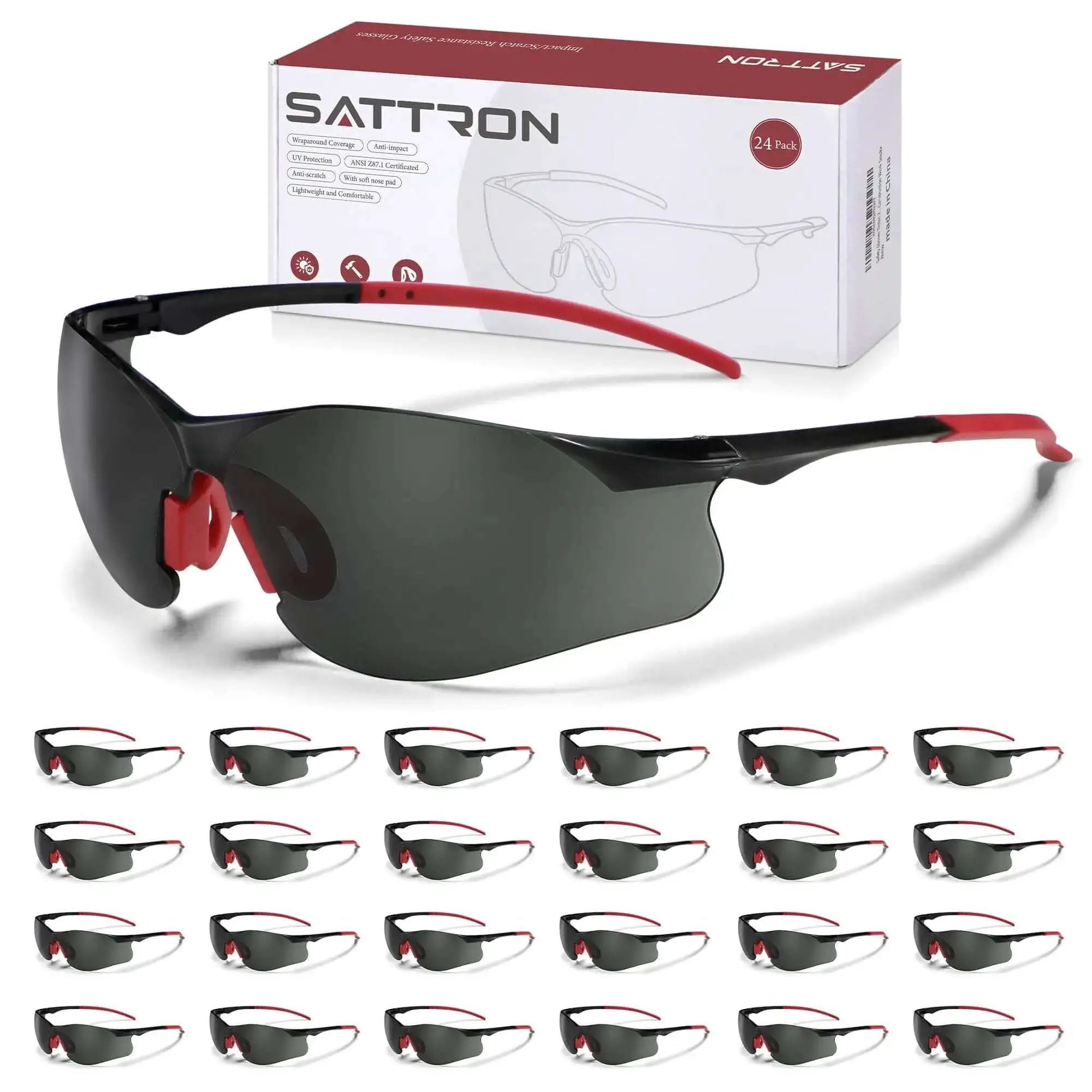 Tinted Safety Glasses 24 Pack Bulk For Men And Women E
