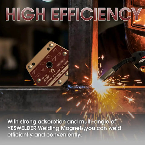 Hexagon Welding Magnets For Precise Fixturing And Tacking YesWelder 25Lb 55Lb 110Lb Strength showing sparks while welding