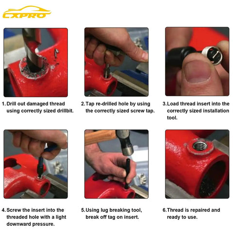 314Pcs Helicoil Thread Repair Kit With SAE And Metric Inserts, Drill Bits Taps installing and repairing metal threads