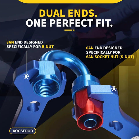 PTFE Hose Reaming Tool And AN Fittings Wrench Set For 4AN To 10AN Fuel Line featuring dual-ended design for 6AN socket and 8AN B-nut