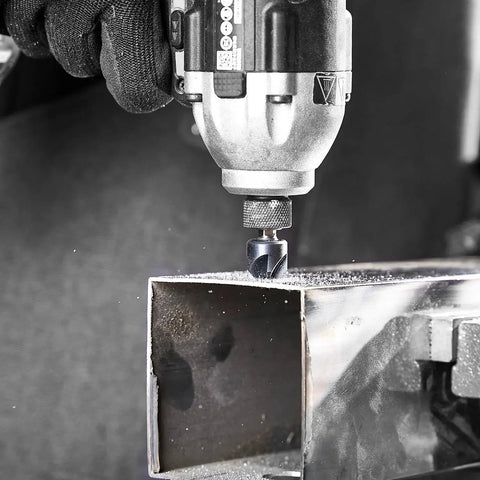Pro Cobalt Countersink Drill Bit Set With Quick Change Hex Shank Toolant Titanium Aluminum Nitride Coated in action