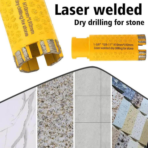 Diamond Core Drill Bits For Stone And Granite With Turbo Segment Casaverde 1-3/8 Inch Pro Grade Laser Welded Drill Bit