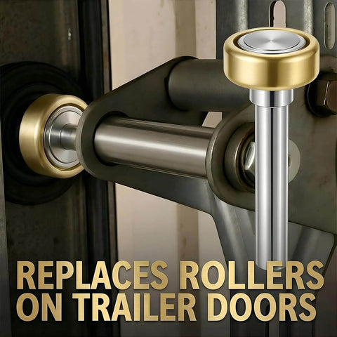 Heavy Duty Truck Trailer Door Rollers 2 Pack With 1 Inch Steel Wheels For Box Trucks And Trailers Replacement Hardware For Commercial Vehicle Doors 7/16 Inch Diameter By 2-3/4 Inch Rod Built Tough installed