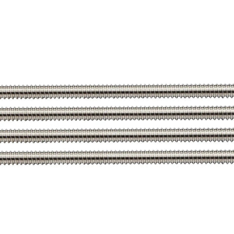 304 Stainless Steel 1/2 Inch Fully Threaded Rod 12 Inch Long UNC 13 TPI 4 Pack side view