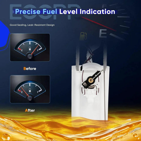 Fuel Pump Assembly E3508M Dropin Fit For Chevy Tahoe GMC Yukon And Cadillac Escalade 2000 To 2003 V8 4.8L 5.3L 6.0L Replacement with precise fuel level indication feature.