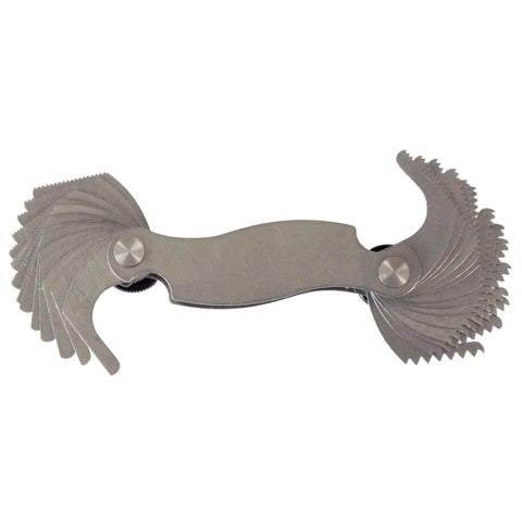 Made In USA Screw Pitch Gauge With 28 Leaves 0.25 To 2.50 Mm Metric Pitch Measures For Coarse And Fine Thread Forms
