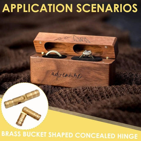 Brass Barrel Hidden Hinges Nextpal for Wooden Jewelry Boxes and Keepsake Cases 20mm and 25mm Set of 32 Pieces installed on box