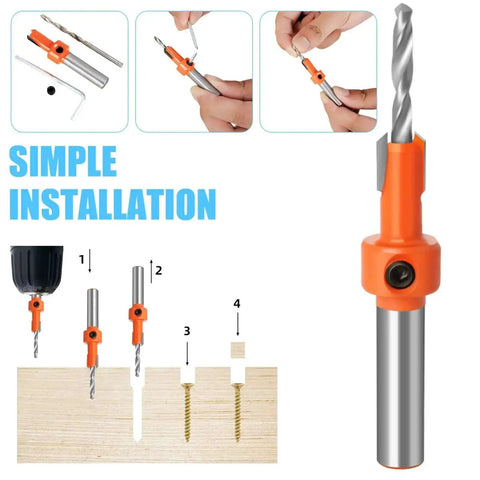 Image showing the 8mm Heavy Duty Hole Punch Tool for paper and card projects, illustrating simple installation steps and key components.