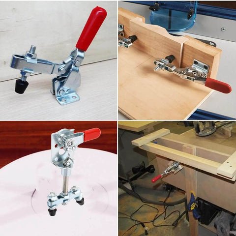 Stainless Steel Push Pull Toggle Clamp With Quick Release System 40kg Holding Capacity Heavy Duty Welding Clamp Set in use.