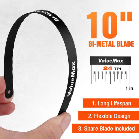 10-inch bi-metal blade for Ultra Compact Mini Hacksaw With Bi Metal 10 Inch Blade Aluminum Frame Dope Lightweight Metal Cutter