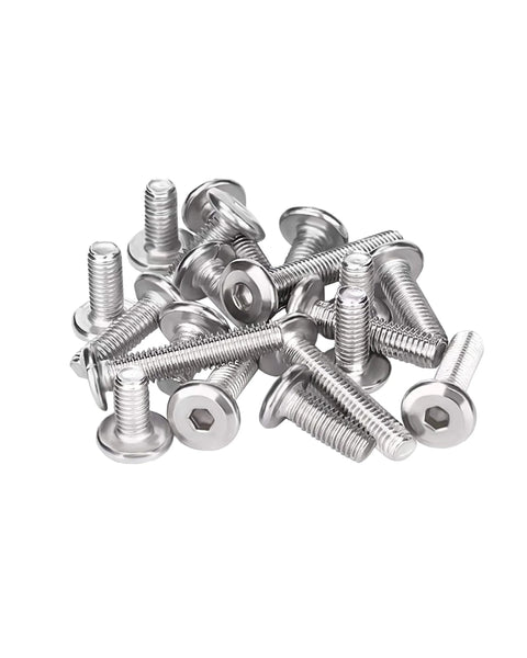 M6 X 18mm Flat Head Hex Socket Cap Screws Bolts, 304 Stainless Steel, Full Machine Thread Coverage, 30 Pieces, Rust Resistant