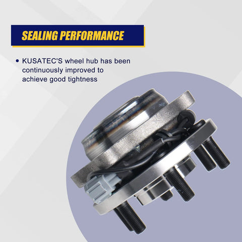 Side view of front wheel bearing and hub assembly for Nissan and Suzuki vehicles, showing 6 lug ABS compatibility.