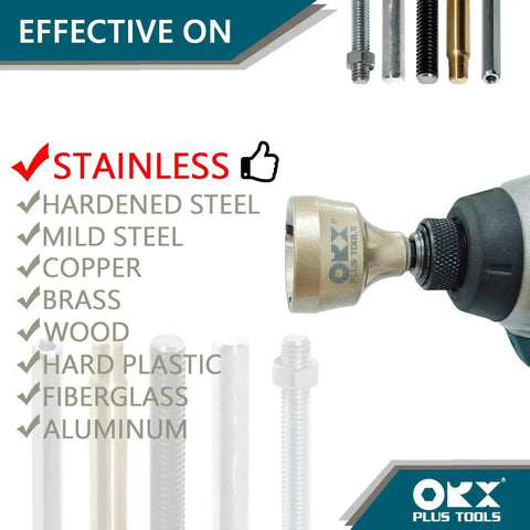 Deburring External Chamfer Tool With Tungsten Blade For Stainless Rods Threads And Pipes Fits One Eighth To Three Quarters Inch 3mm To 19mm Deburrs Smoothly And Lasts Longer With Durable Tungsten Construction For Tough Metalworking Jobs