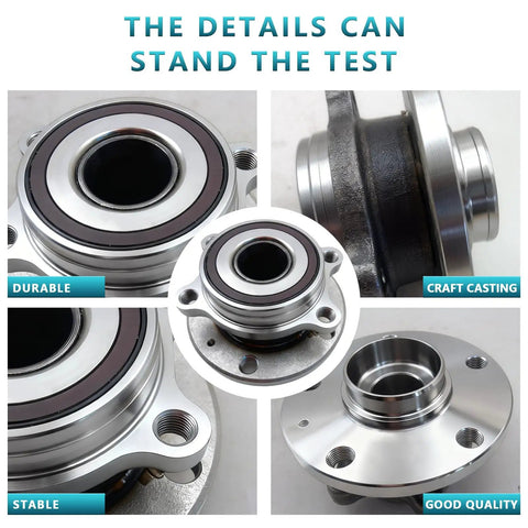 2 Pc Front And Rear Wheel Bearing Hub Assembly 513253 Drop In Direct Fit For Audi TT A3 Q3 Quattro Volkswagen view