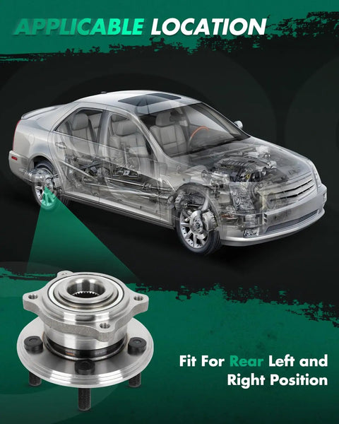Rear Wheel Bearing Hub Assembly 512555 For Chrysler 300 2015 2021 Dodge Challenger 2015 2021 And Dodge Charger 2015 2021 Non ABS 5 Lug Replacement OE Quality Built To Last And Keep Your Ride Smooth shown with car schematic