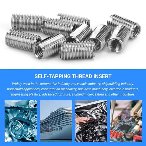 10 Pack Stainless Steel Thread Repair Inserts Set With M6 X 1 Female And M8 X 1.25 Male Threads, 15mm Length, Heavy Duty Sleeves