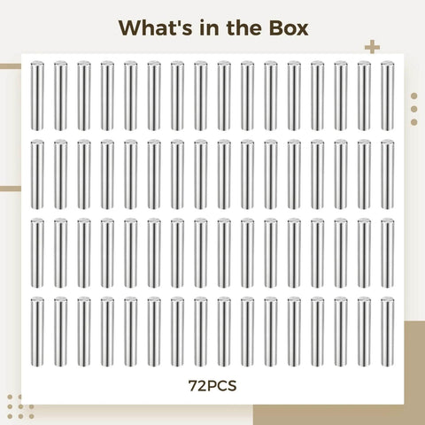 Pro Grade 72 Pack 3Mm Dowel Pins Set In Hardened Bearing Steel For Locating And Positioning, high precision alignment pins