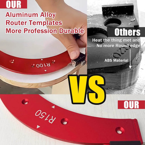 Five-Piece Router Corner Radius Template Set For Woodworking With Durable Aluminum Radius Jig And Corner Routing Guide comparison image