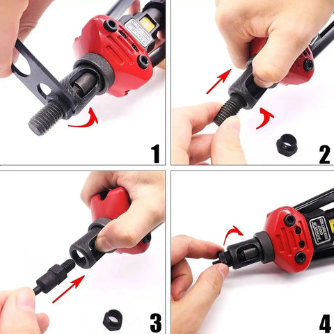 Steps to replace 6-32 Rivet Nut Tool Tip Replacement Mandrel For Nut Riveters, High Strength Steel Build, Fits Most Standard Riveters