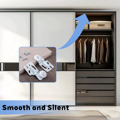 Sliding Door Hardware Wardrobe Roller Kit For Top Hung Bypass Doors Galvanized Steel Construction