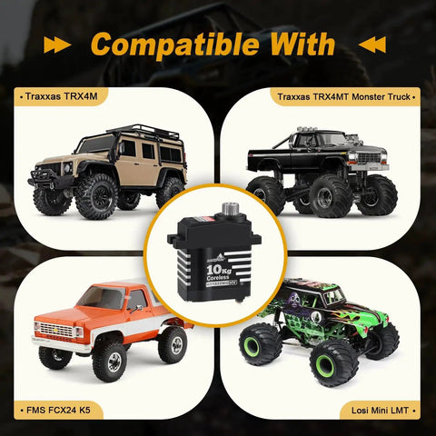Waterproof Beefed Up 10Kg Torque Steering Servo With Coreless Motor and Metal Gear for 1/18 Scale Crawler Cars Compatibility