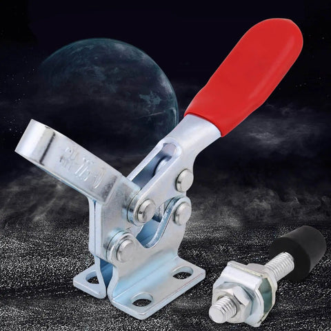 Set Of 5 Beefy Toggle Clamps With Quick Release Vertical Design And 227 Kg Holding Capacity for woodworking and metalworking