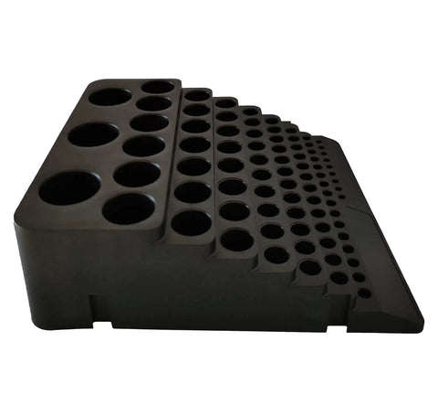 Side view of All In One CNC Tool Storage Case For Milling Cutters Reamers And Drill Bits Organizer with durable PP construction.