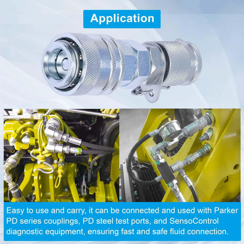 GRYVOZE Adap-Cat hydraulic test coupling kit, G1/8 quick connect, metal knurled fittings, PD-series compatible