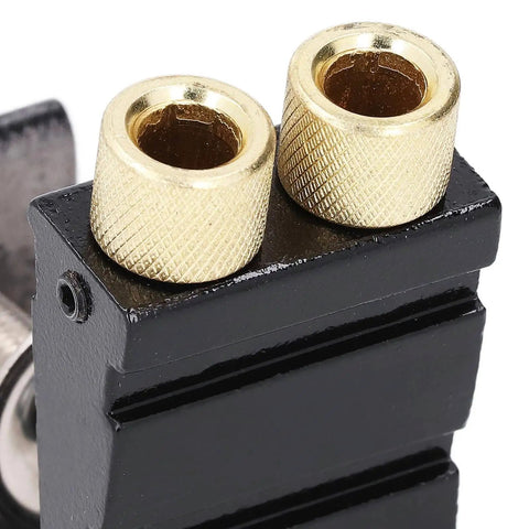 Close-up of Aluminum Pocket Hole Jig Set For DIY Woodworking With Inclined Drilling Positioner Mini Oblique Hole Locator