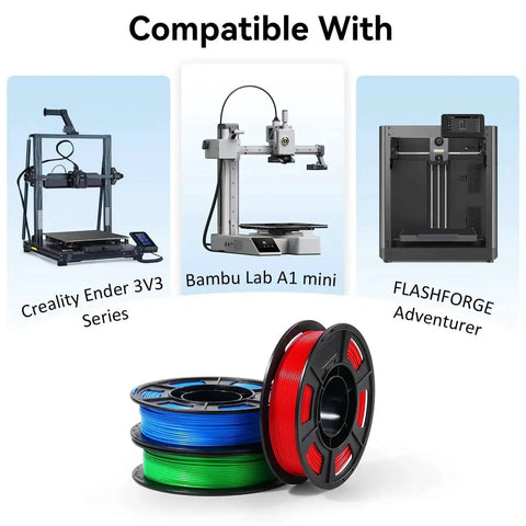 Regular PLA Filament 1.75mm 53mm Spool 250g Six Color Pack for Beginners compatible with Ender 3 V3, Bambu Lab A1 Mini, FLASHFORGE
