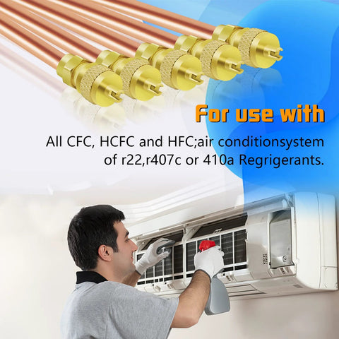 HVAC Schrader valve cores, 30-piece set; brass copper filling, 1/4 in SAE x 1/4 in OD, 3.54 in stem